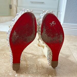 Christian Louboutin Cream Patent Sandals